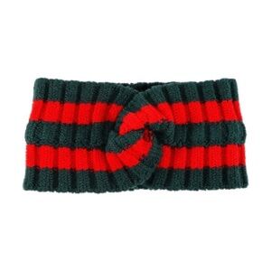 Gucci wool Red and Green Knitted Hairband with Twist Detail